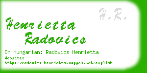 henrietta radovics business card